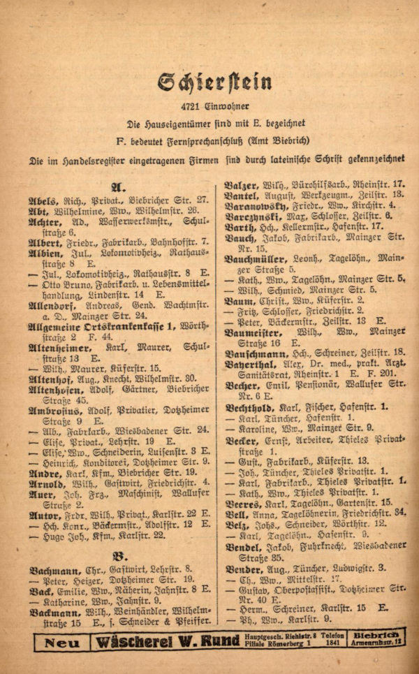 Adressbuch 1920 Adressbuch 1920