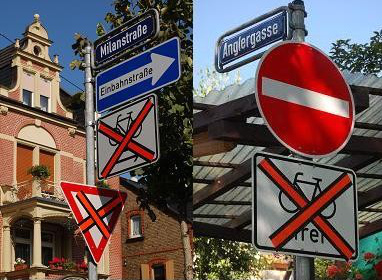 Neue Schilder kurz vor der Freigabe Neue Schilder kurz vor der Freigabe